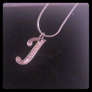 “J” silver necklace